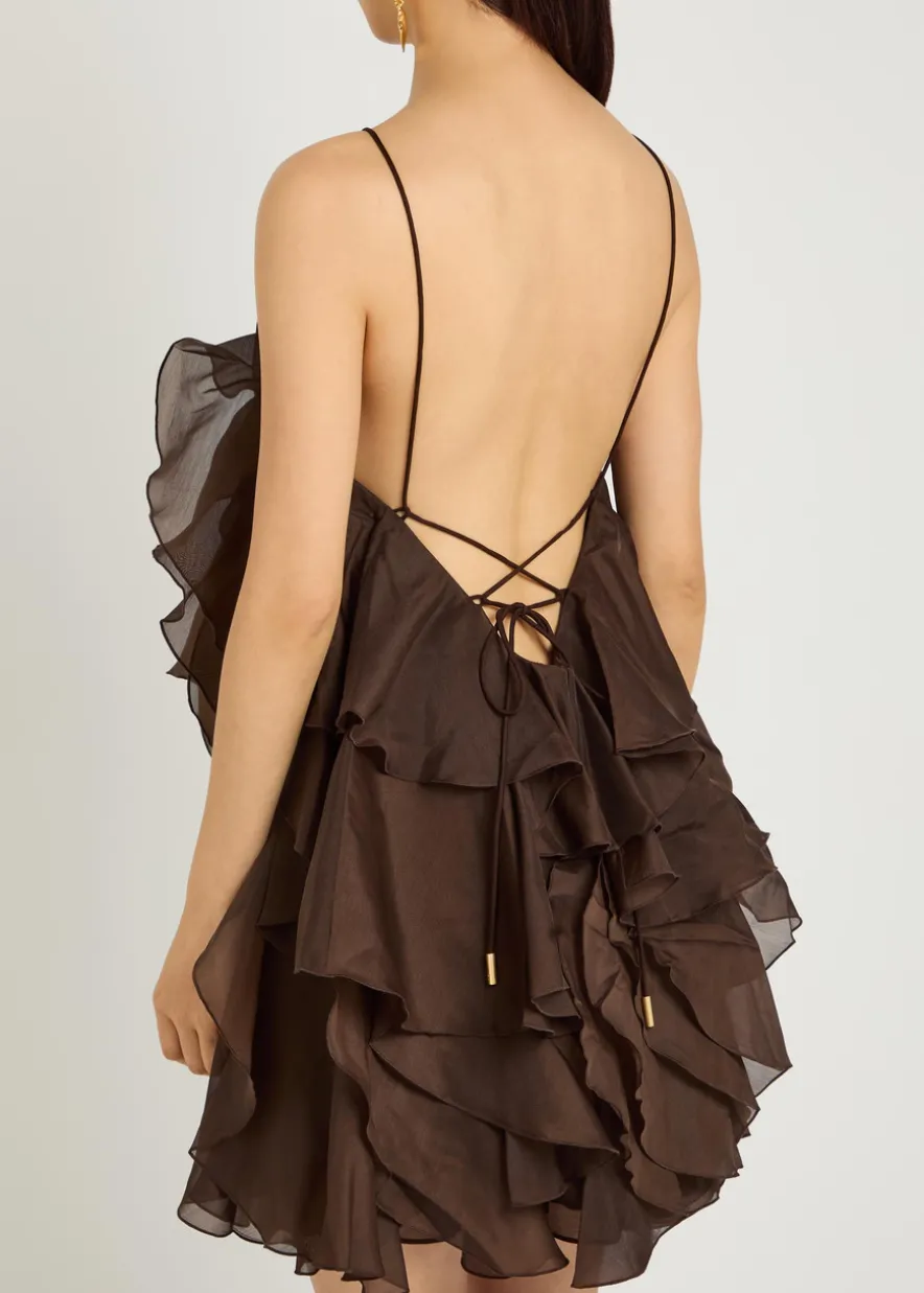 Pandorea ruffled chiffon mini dress