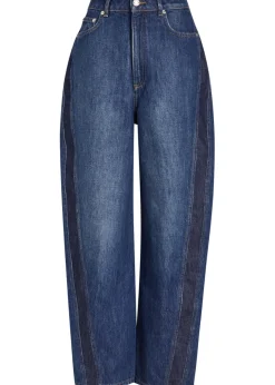 Panelled barrel-leg jeans