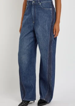 Panelled barrel-leg jeans
