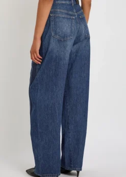 Panelled barrel-leg jeans