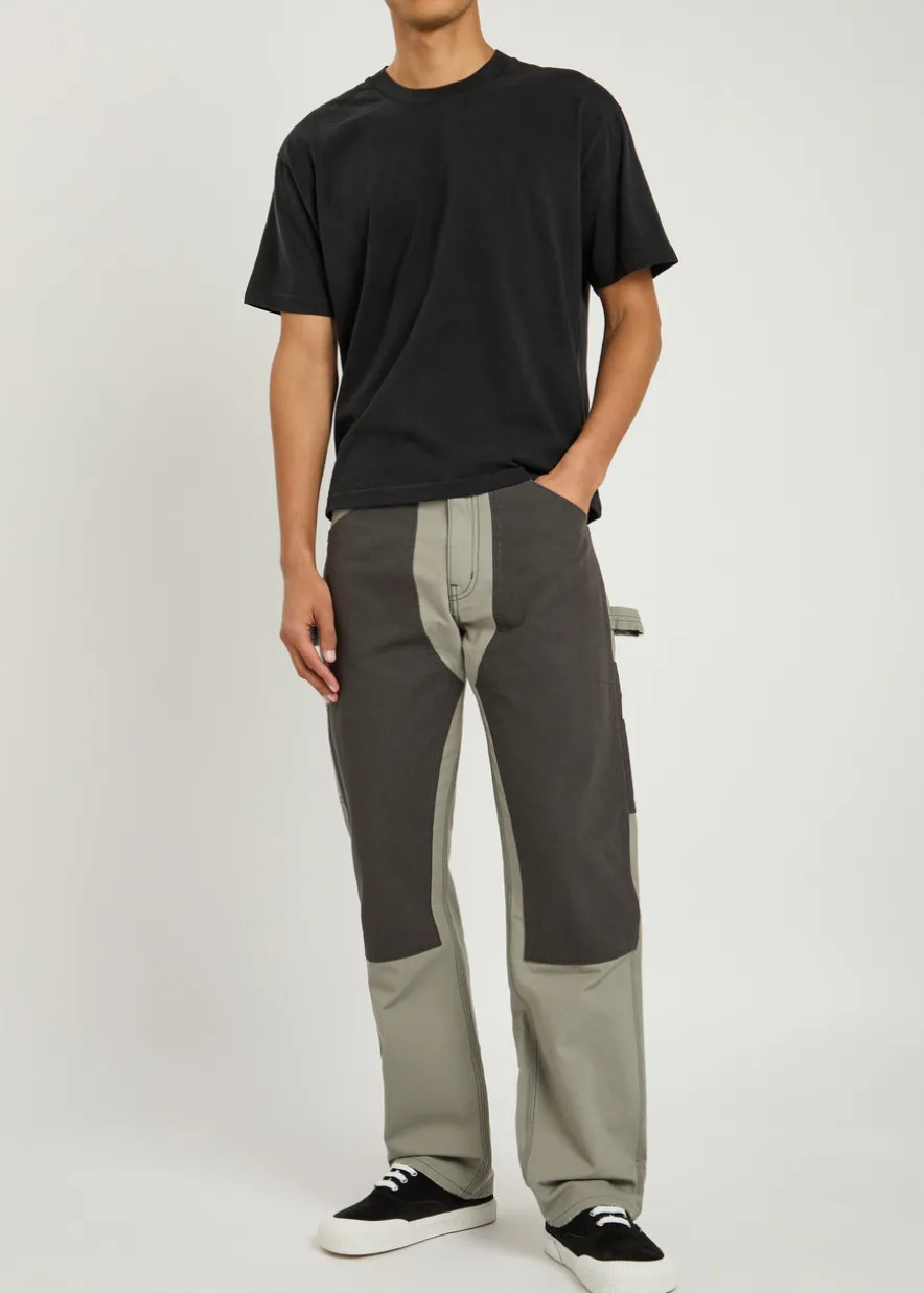 Panelled canvas trousers