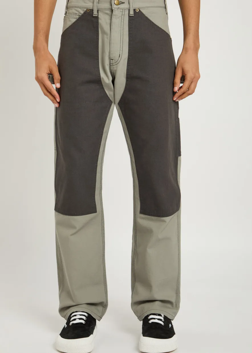 Panelled canvas trousers