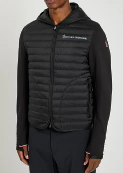 Panelled cotton-blend and shell jacket