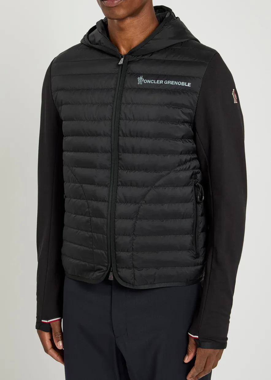 Panelled cotton-blend and shell jacket