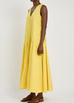 Panelled cotton-poplin maxi dress
