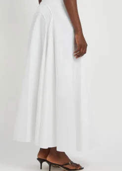 Panelled cotton-poplin maxi skirt