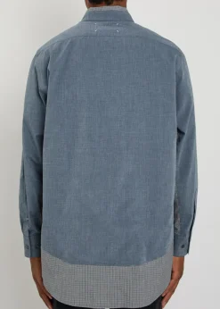 Panelled cotton-poplin shirt