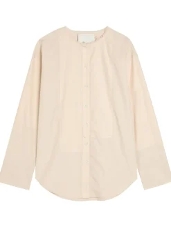 Panelled cotton-poplin shirt