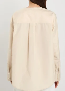 Panelled cotton-poplin shirt