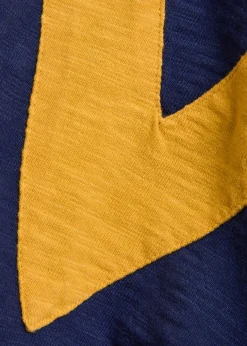 Panelled cotton rugby top