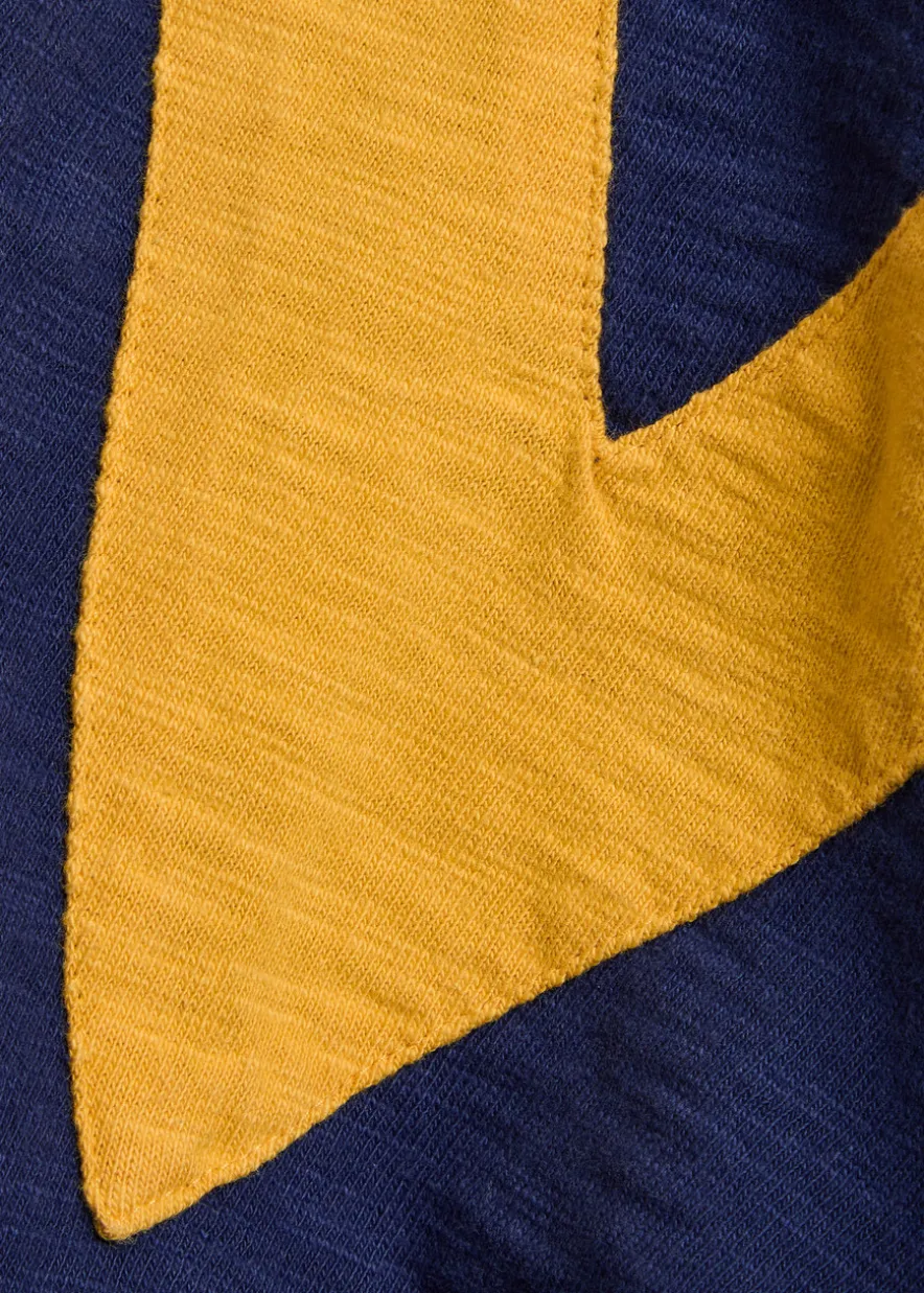 Panelled cotton rugby top
