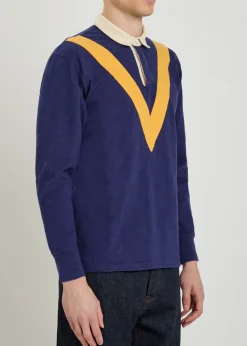 Panelled cotton rugby top