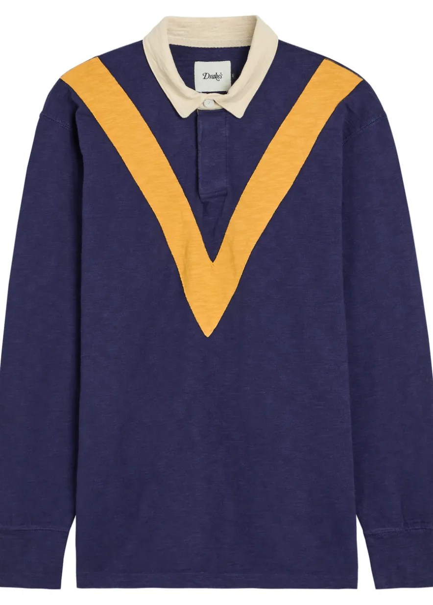 Panelled cotton rugby top