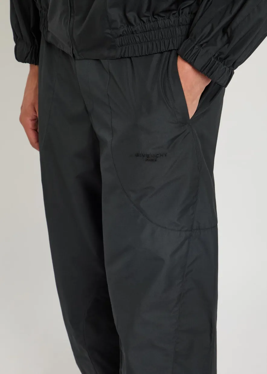 Panelled cotton-shell track pants