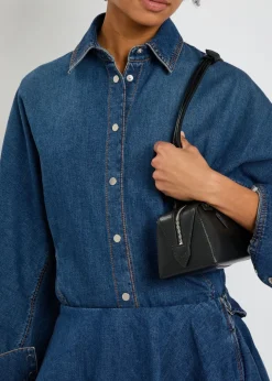 Panelled denim shirt