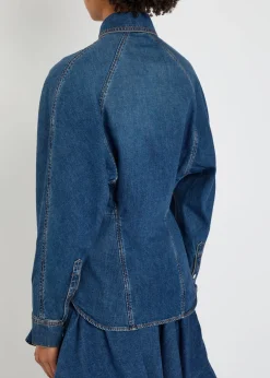 Panelled denim shirt