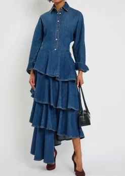 Panelled denim shirt