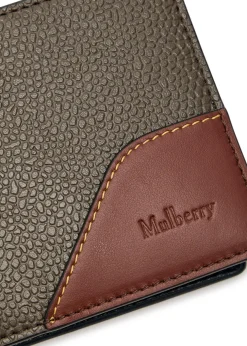 Panelled grained leather wallet