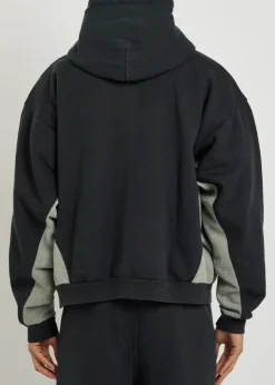 Panelled hooded cotton sweatshirt
