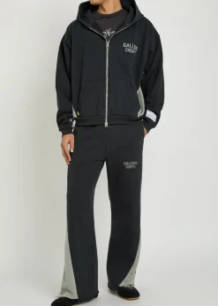 Panelled hooded cotton sweatshirt