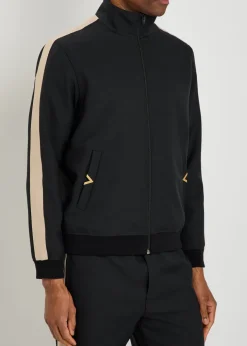 Panelled jersey-twill track jacket