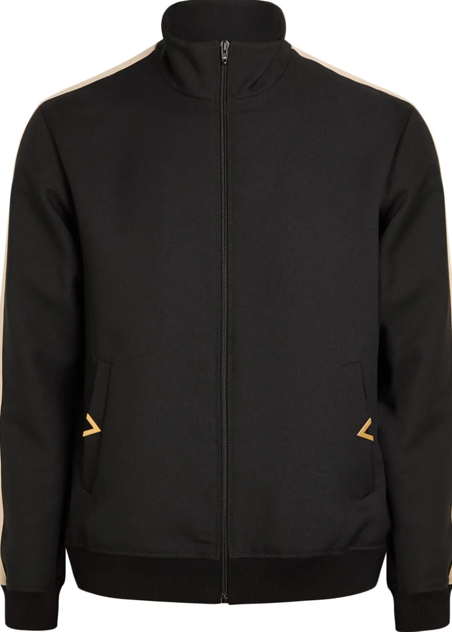 Panelled jersey-twill track jacket
