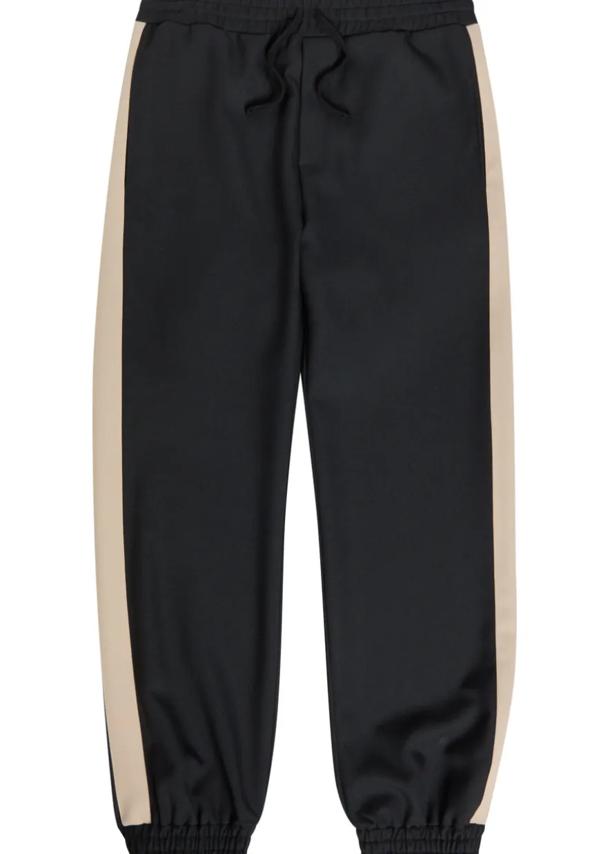 Panelled jersey-twill track pants