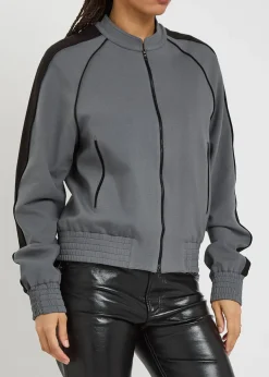 Panelled jersey varsity jacket