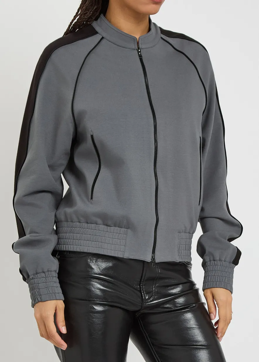 Panelled jersey varsity jacket