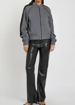 Panelled jersey varsity jacket