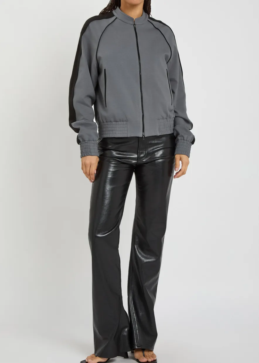 Panelled jersey varsity jacket