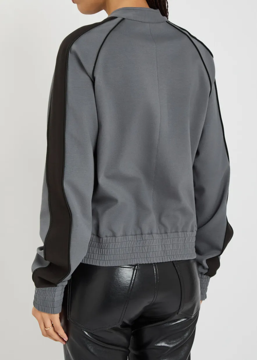 Panelled jersey varsity jacket