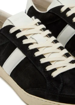 Panelled leather and suede sneakers