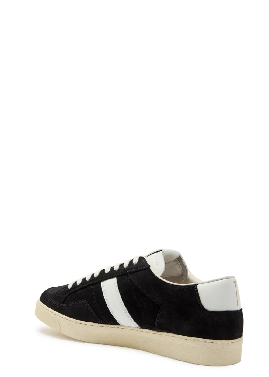 Panelled leather and suede sneakers