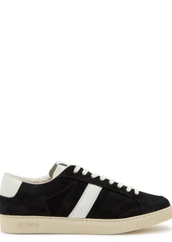 Panelled leather and suede sneakers