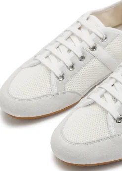 Panelled mesh-knit sneakers