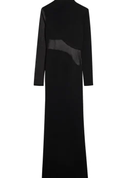 Panelled mesh maxi dress