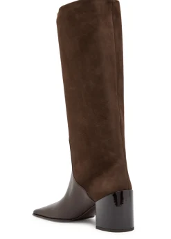Panelled 55 nubuck knee-high boots