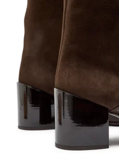 Panelled 55 nubuck knee-high boots