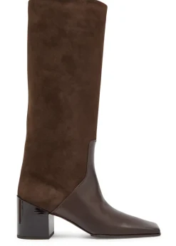 Panelled 55 nubuck knee-high boots