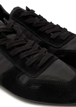 Panelled nylon and suede sneakers