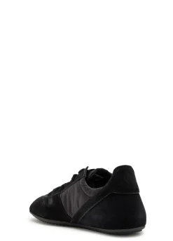 Panelled nylon and suede sneakers