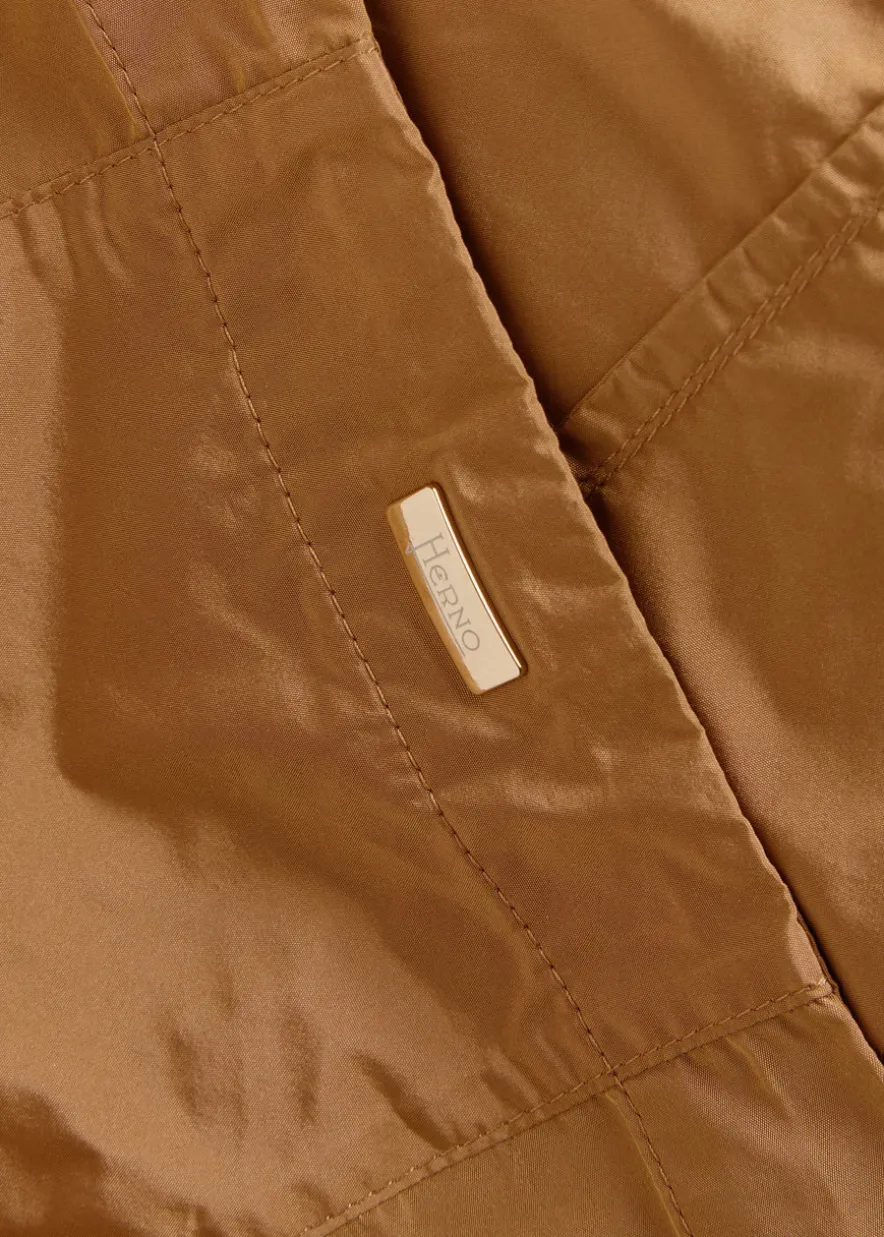 Panelled padded hooded shell jacket