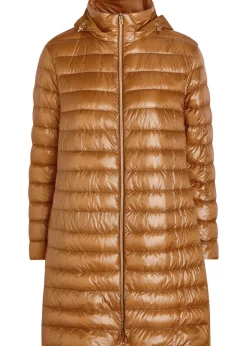 Panelled padded hooded shell jacket