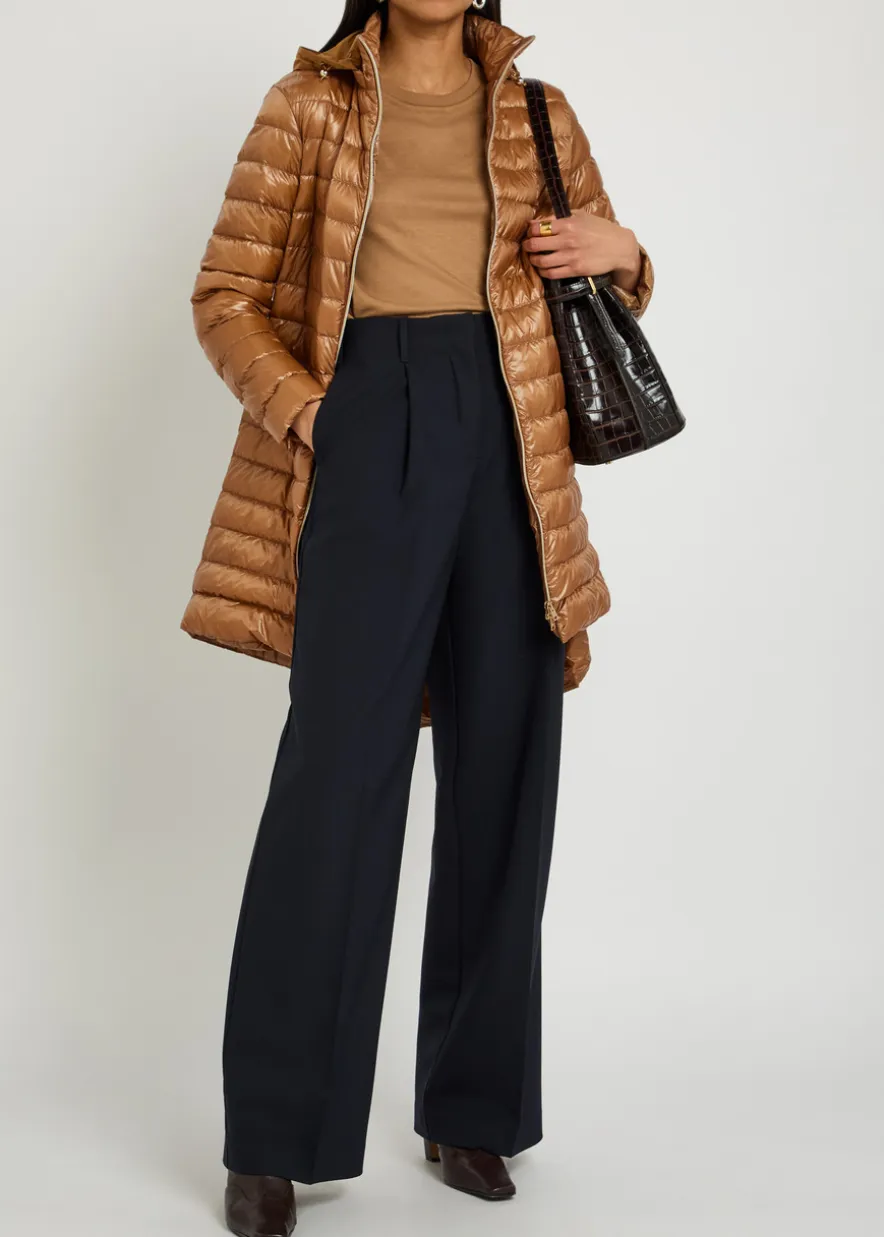 Panelled padded hooded shell jacket