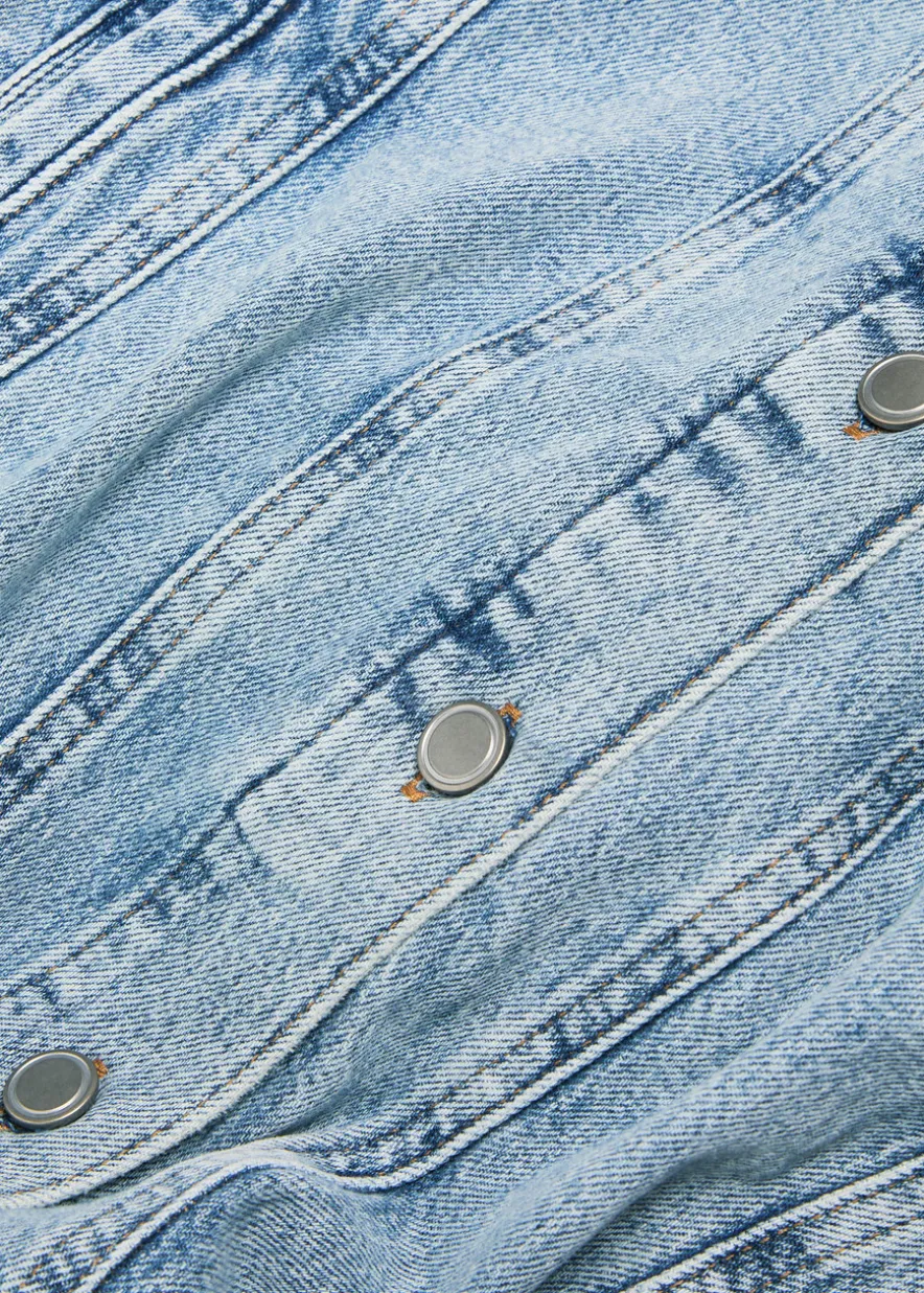 Panelled stretch-denim mini dress