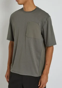Panelled stretch-jersey T-shirt