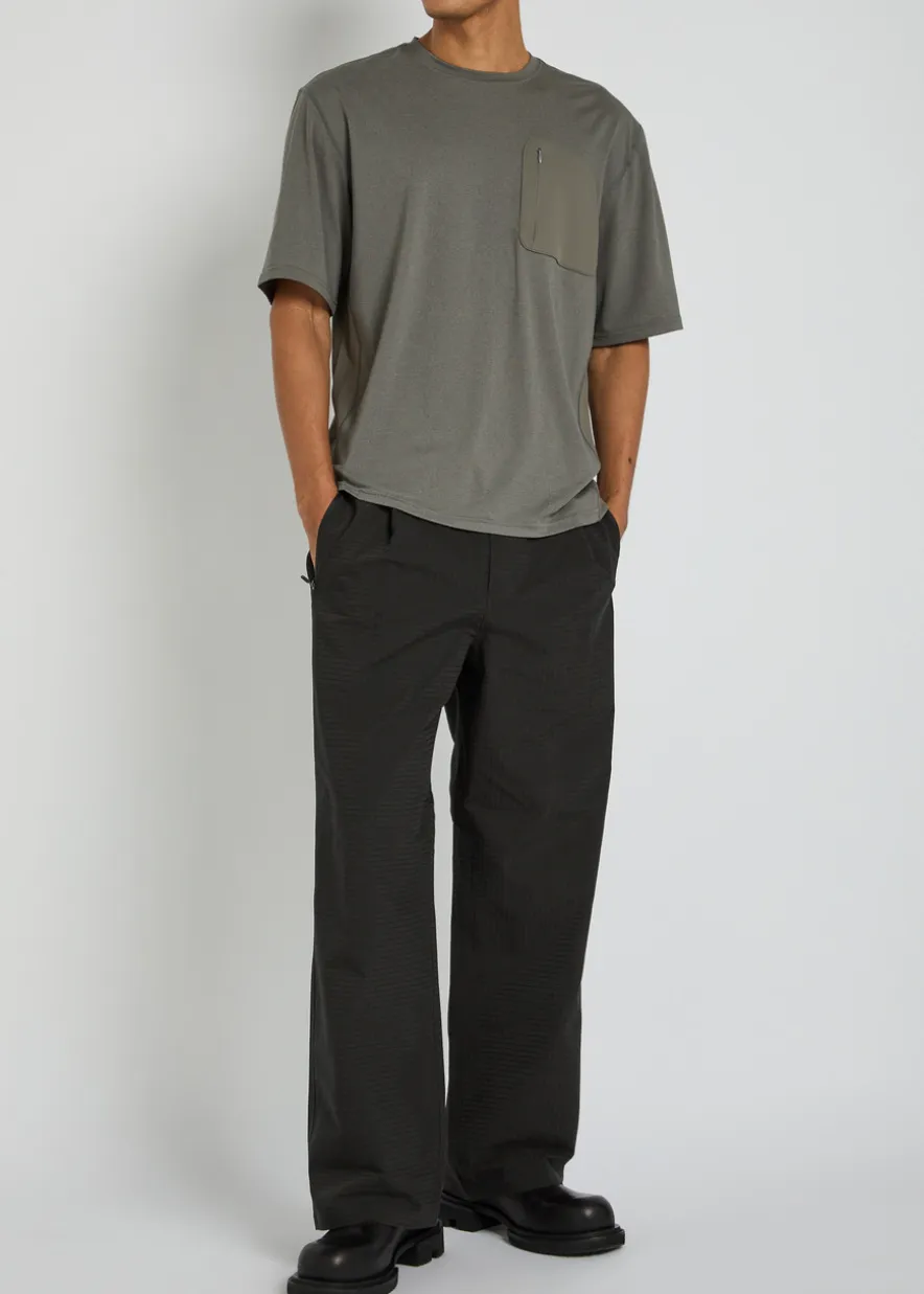 Panelled stretch-jersey T-shirt