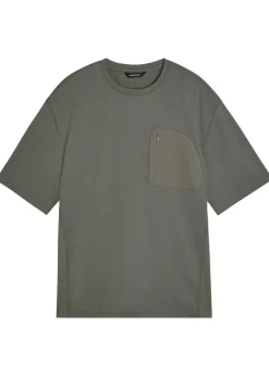 Panelled stretch-jersey T-shirt