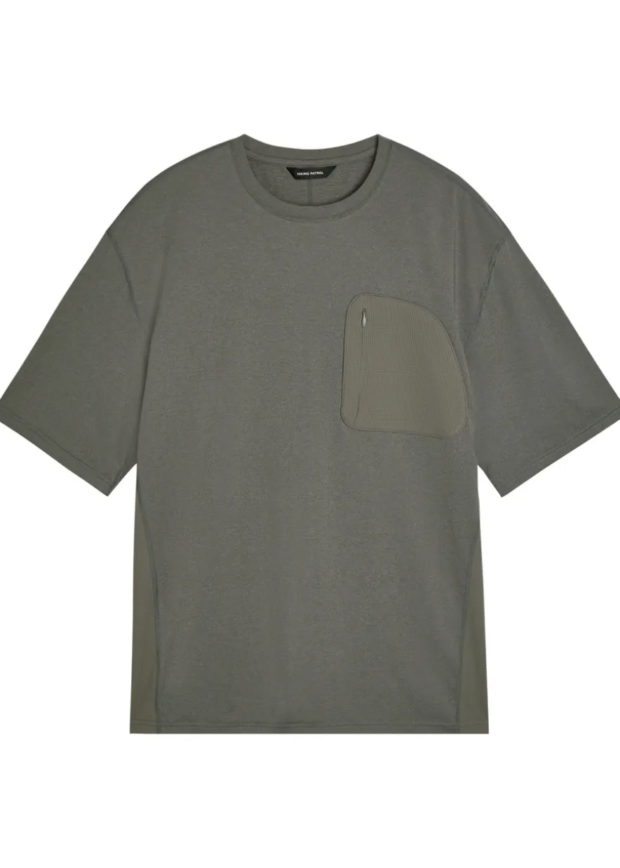 Panelled stretch-jersey T-shirt